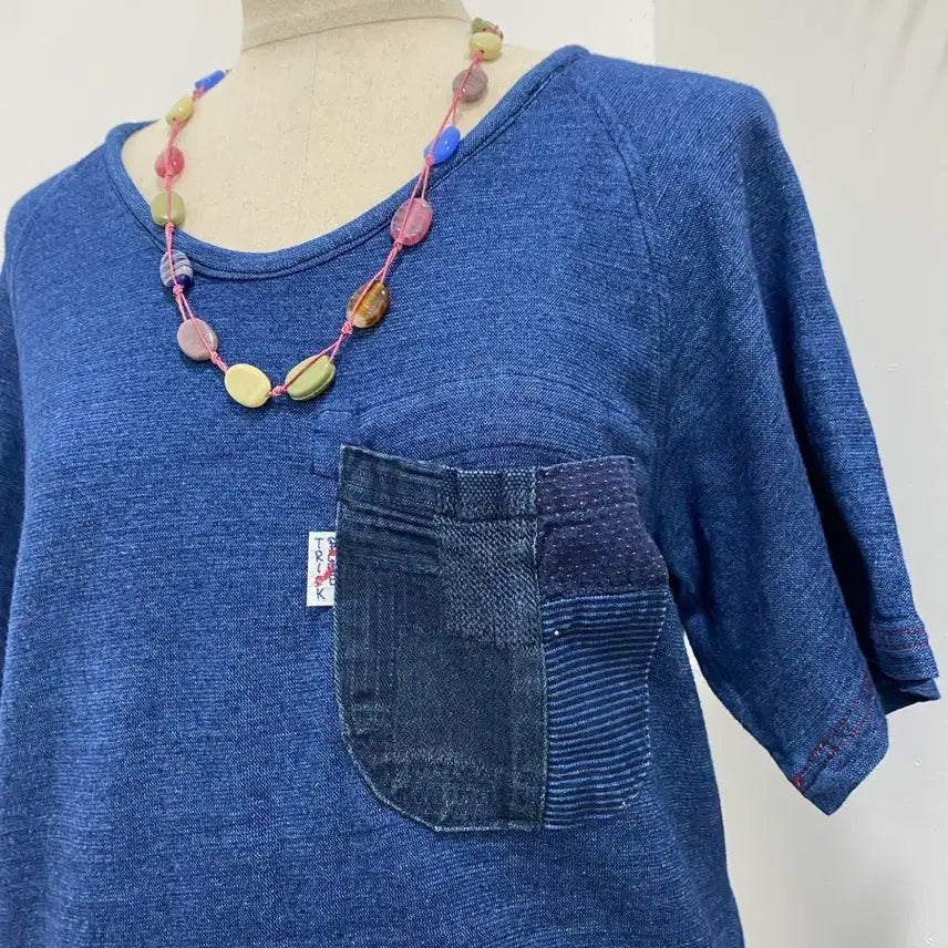 [BUNJANG] Blue Trick Patch Short Sleeve T-Shirt / Blue Trick 패치 반팔T