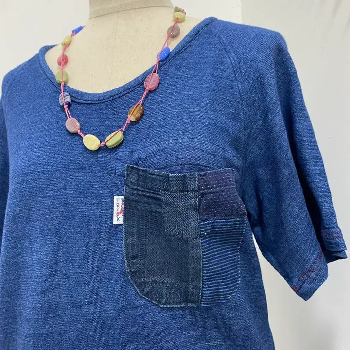 [BUNJANG] Blue Trick Patch Short Sleeve T-Shirt / Blue Trick 패치 반팔T