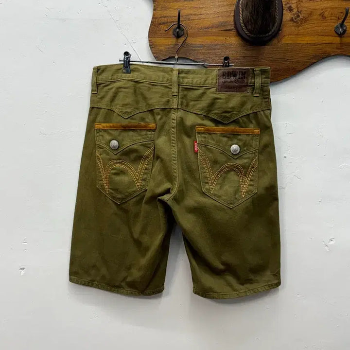 [BUNJANG] Edwin Japan Western Cotton Chino Shorts Olive Khaki / 36) Japan EDWIN Western Cotton Chino