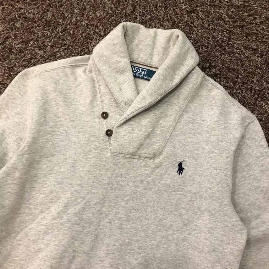 [BUNJANG] Polo Ralph Lauren Elbow Patch Sweatshirt / M 폴로 랄프로렌 엘보우 패치 숄카라 맨투맨 스웻셔츠
