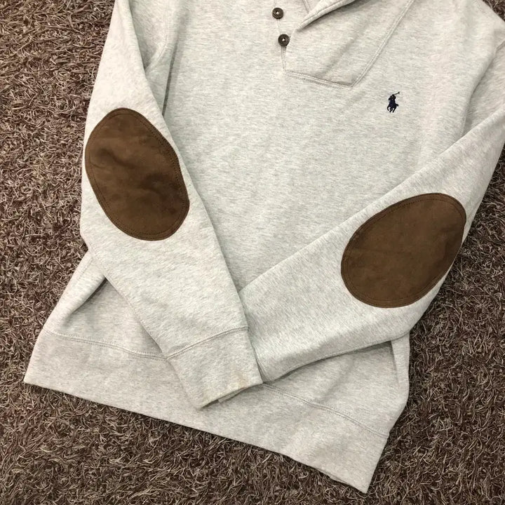 [BUNJANG] Polo Ralph Lauren Elbow Patch Sweatshirt / M 폴로 랄프로렌 엘보우 패치 숄카라 맨투맨 스웻셔츠