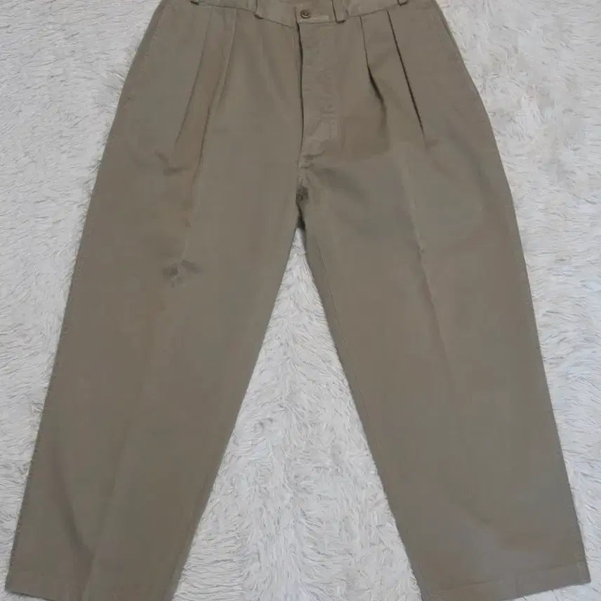 [BUNJANG] AUBERGE Cotton Wide-Fit Trousers Beige / AUBERGE 오베르쥬 면팬츠.