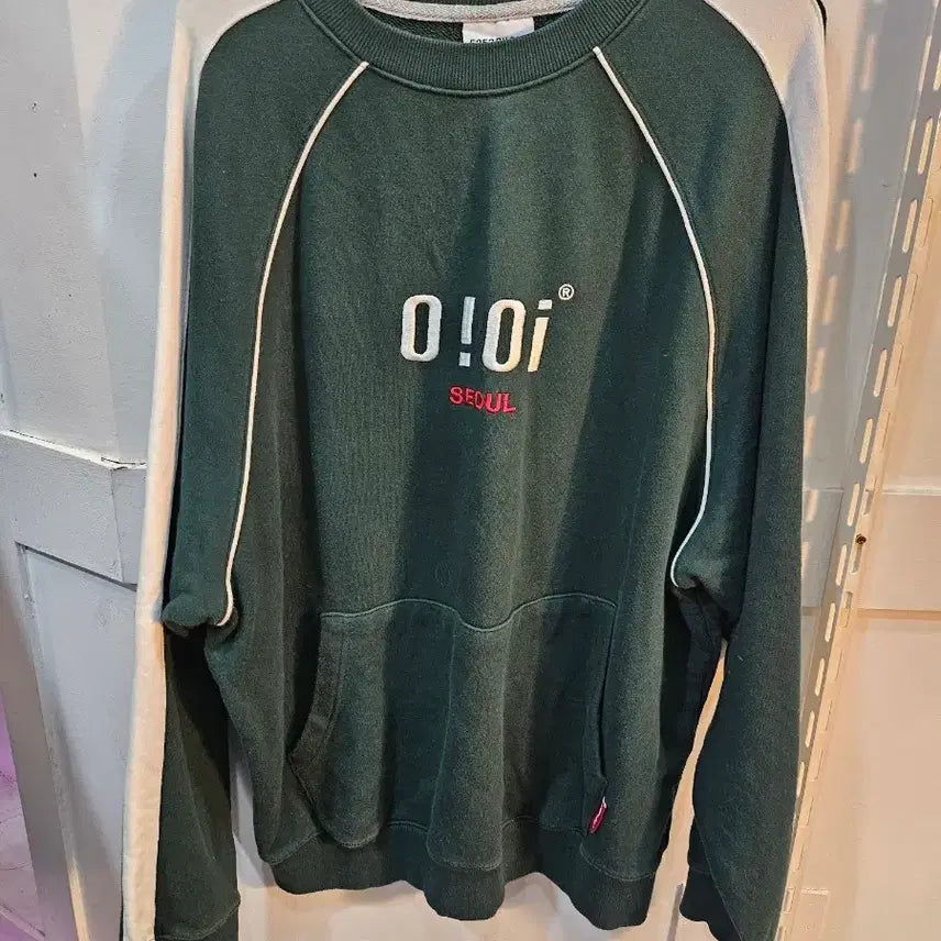 [BUNJANG] OIOI Green Sweatshirt / <만원빈티지>OIOI 오아이오아이 그린색 맨투맨 티셔츠