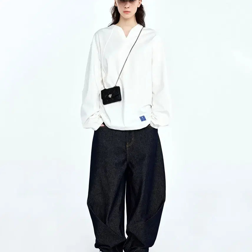 [BUNJANG] Ader Error Decreased Balloon Fit Panel Line Deep Indigo Denim Pants A5 / 아더에러 디크리즈 벌룬핏 절개라인 딥인디고 데님팬츠 A5
