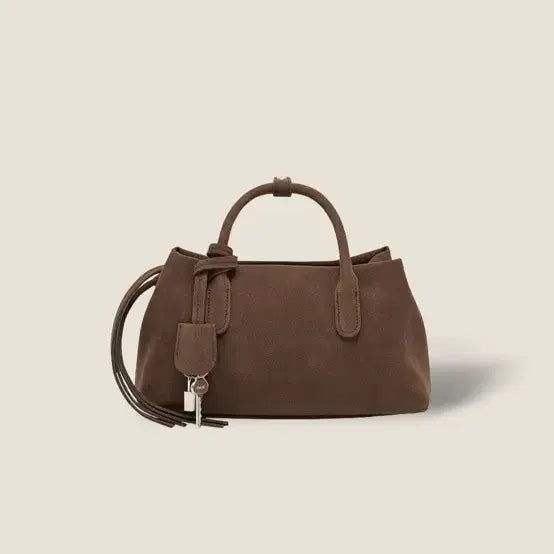 [BUNJANG] CERNI Lazy Bowling Bag Dark Brown Suede Tote Bag / CERNI 레이지 볼링백 다크브라운 스웨이드 세르니 토트백