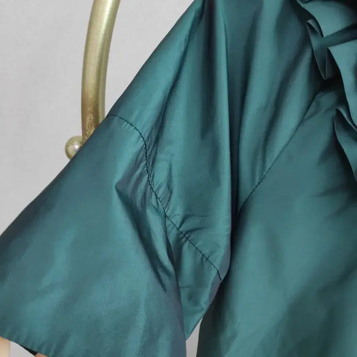 [BUNJANG] Jigott Green Ruffle Midi Dress / 지고트 그린색 러플 장식 원피스
