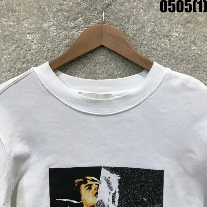[BUNJANG] PLAC White Printing Sweatshirt T-shirt (S) / PLAC 화이트 프린팅 맨투맨 티셔츠 s