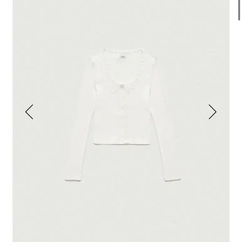 [BUNJANG] The Barnet Lace Trim Button-Up White Top / 더바넷 레이스 트리밍 버튼업 화이트 탑