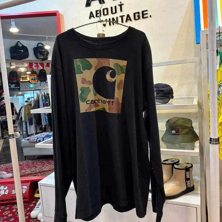 [BUNJANG] Carhartt Overfit Camo Box Logo Long Sleeve XL / 칼하트 오버핏 카모 박스로고 롱슬리브 XL