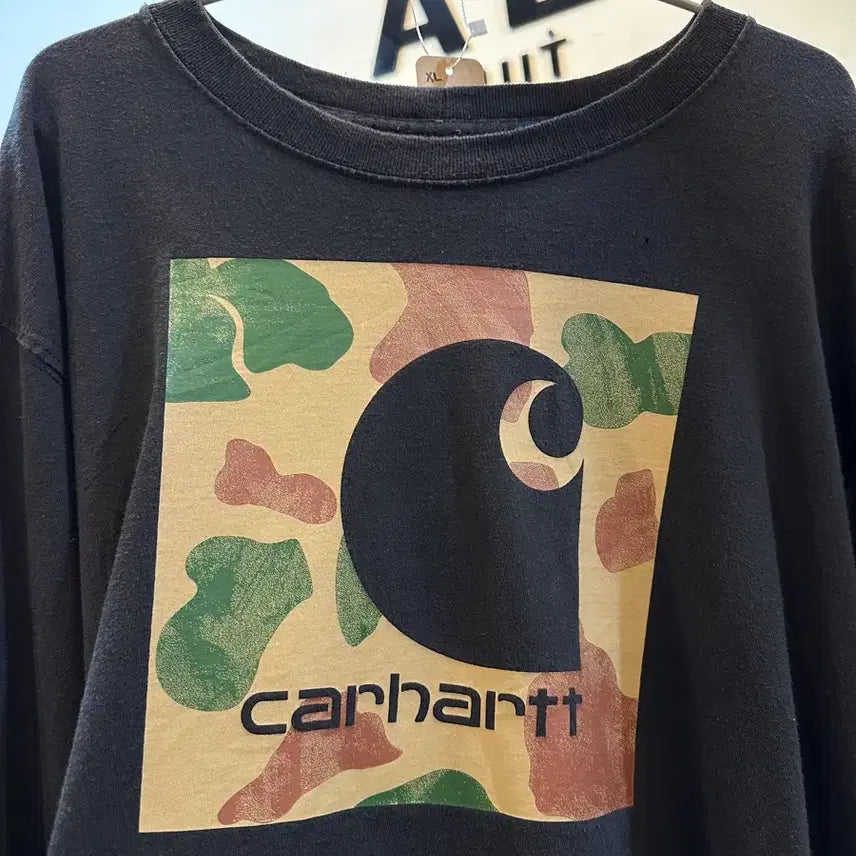 [BUNJANG] Carhartt Overfit Camo Box Logo Long Sleeve XL / 칼하트 오버핏 카모 박스로고 롱슬리브 XL