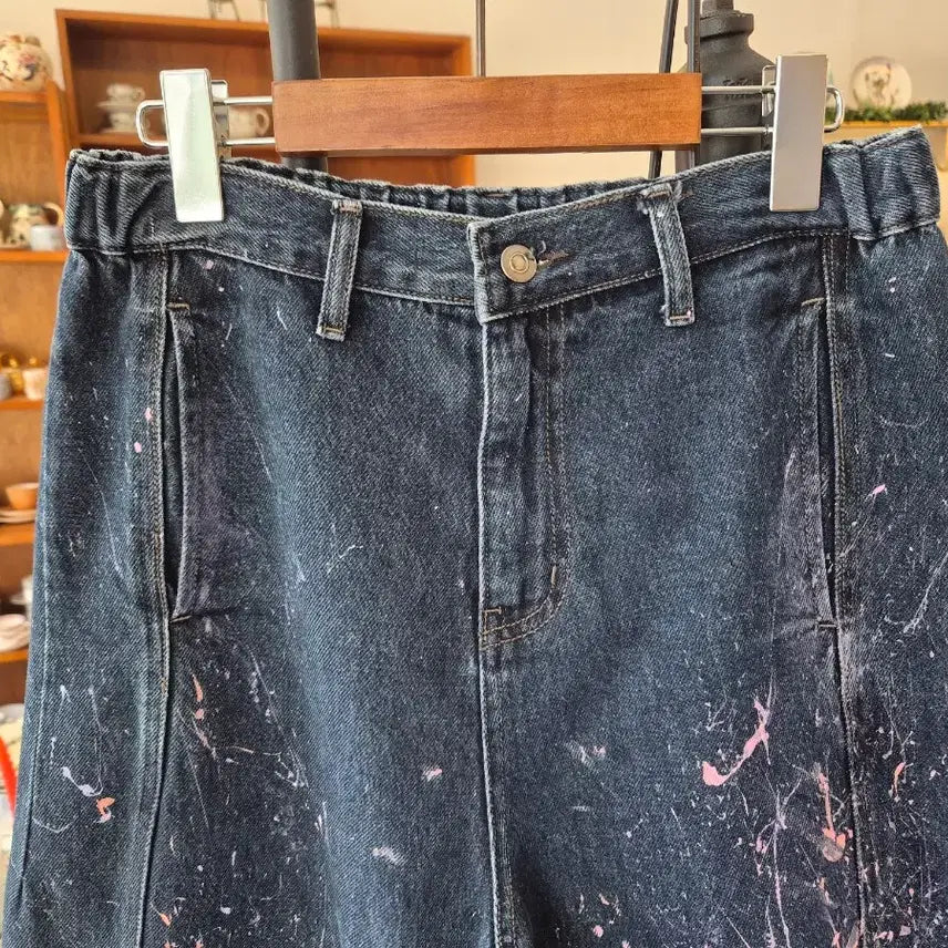 [BUNJANG] Painting Denim Wide Pants / 페인팅 데님 와이드 팬츠