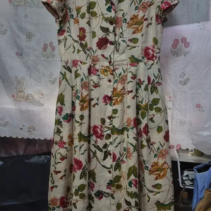 [BUNJANG] Bicolicque Floral 100% Linen Maxi Dress / 비꼴리끄   플로랄   린넨100%   원피스.