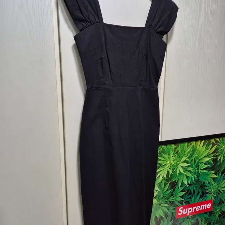 [BUNJANG] Black Square Neck Sleeveless Linen Dress / (세일)(새상품)블랙 스퀘어넥 슬리브 린넨원피스
