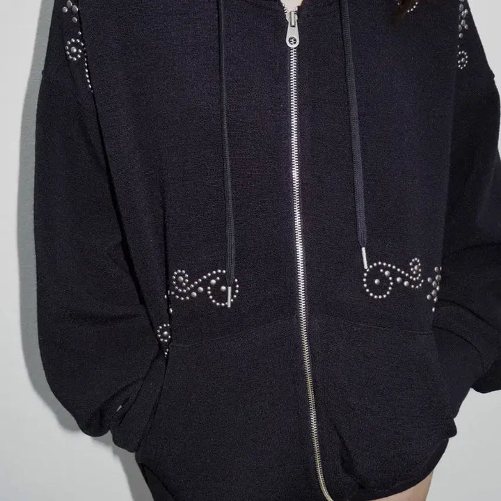 [BUNJANG] Polyesuam Ornament Studs Hoodie Zip-Up / 폴리수엠 오나먼트 스터드 후드집업