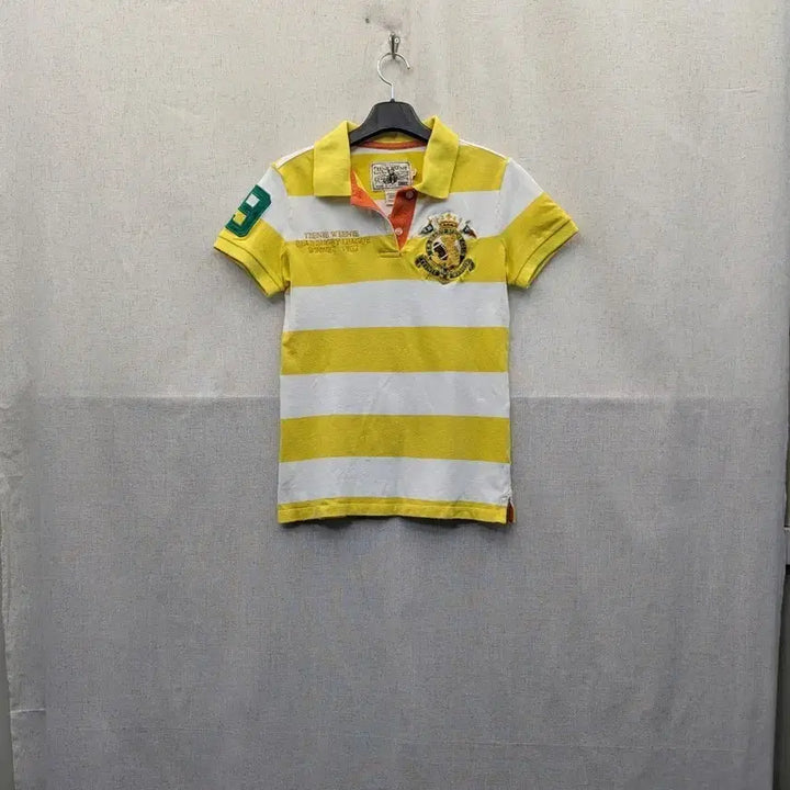 [BUNJANG] Tiny Winnie Yellow Stripe Polo Shirt / 티니 위니  반팔 카라티 옐로우 스트라이프