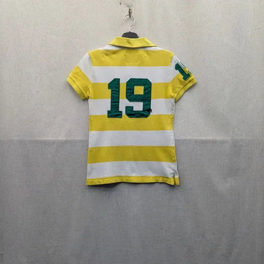 [BUNJANG] Tiny Winnie Yellow Stripe Polo Shirt / 티니 위니  반팔 카라티 옐로우 스트라이프