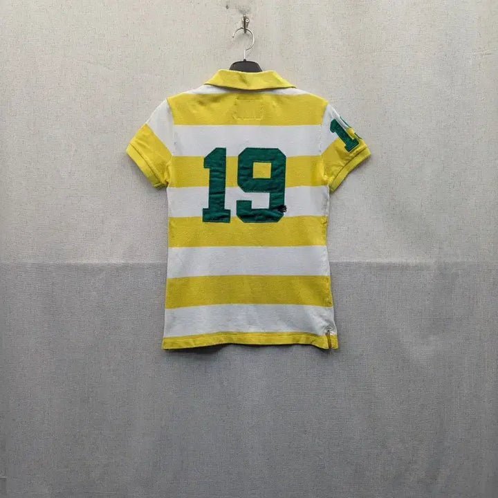 [BUNJANG] Tiny Winnie Yellow Stripe Polo Shirt / 티니 위니  반팔 카라티 옐로우 스트라이프