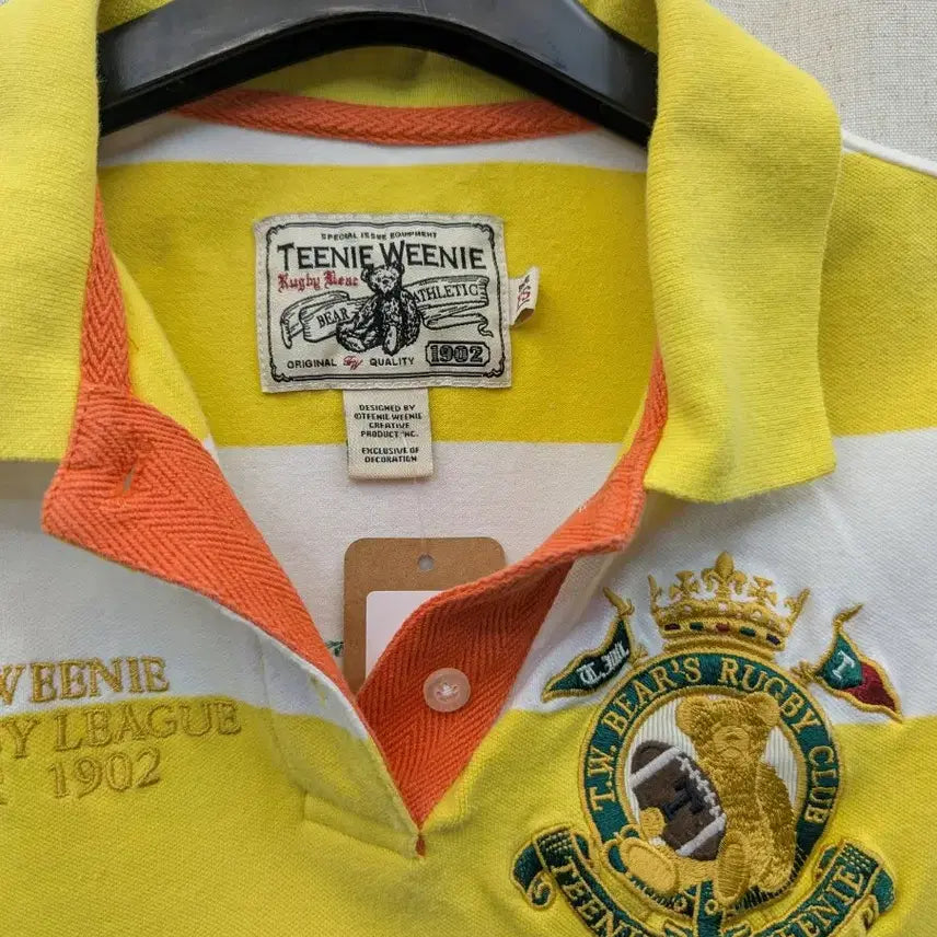[BUNJANG] Tiny Winnie Yellow Stripe Polo Shirt / 티니 위니  반팔 카라티 옐로우 스트라이프