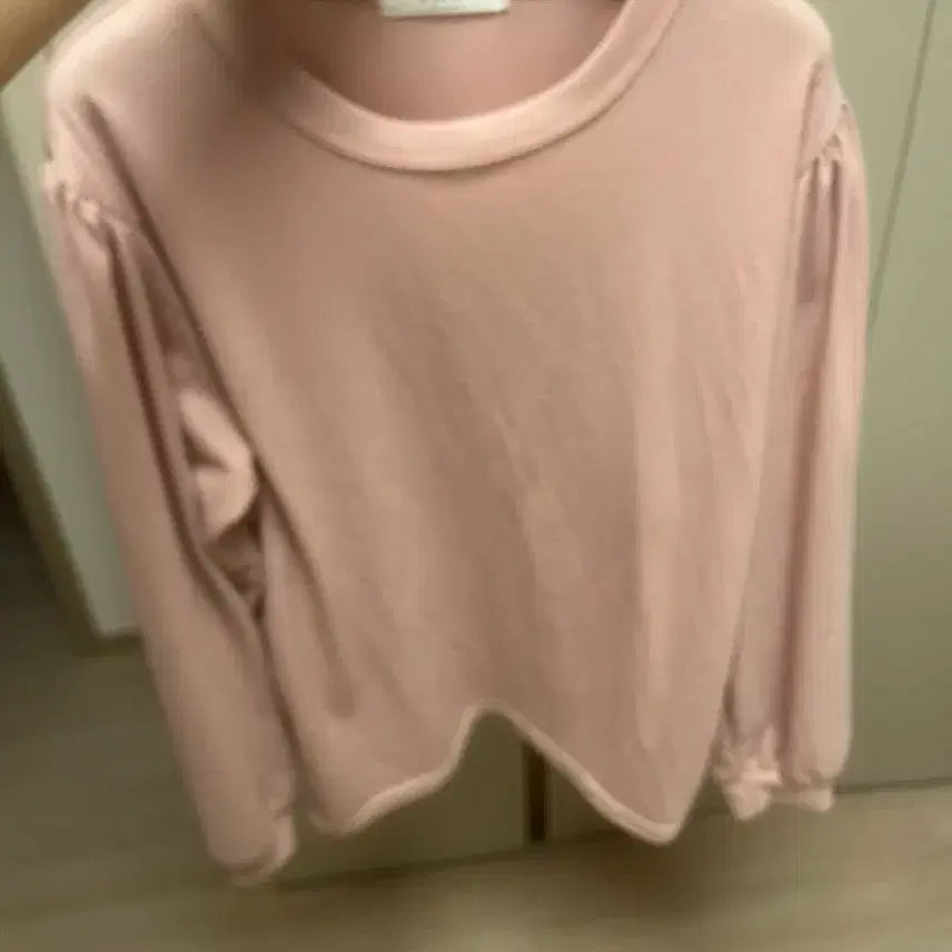 [BUNJANG] Pink Round Neck Puff T-Shirt / 분홍색 라운드넥 퍼프티