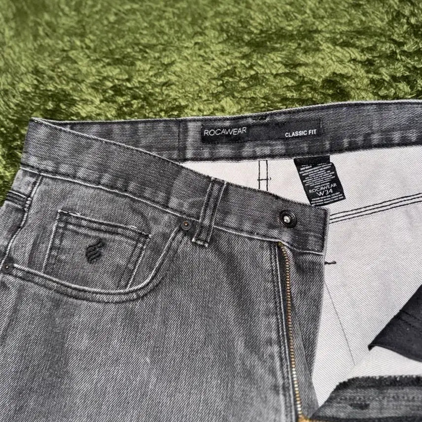 [BUNJANG] Roca Wear Vintage Washed Textured Denim Pants / [34] Roca Wear 로카웨어 빈티지 워싱 텍스쳐드 데님 팬츠