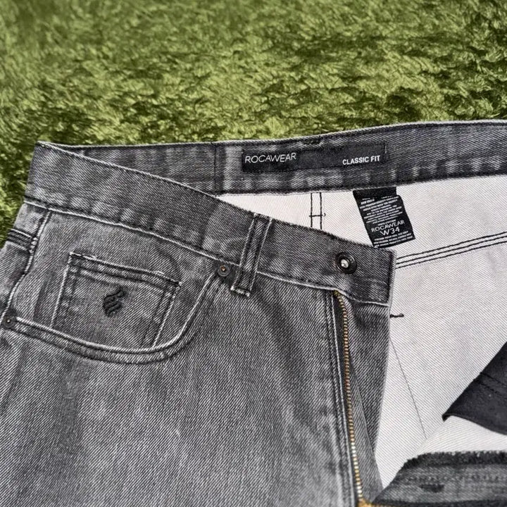 [BUNJANG] Roca Wear Vintage Washed Textured Denim Pants / [34] Roca Wear 로카웨어 빈티지 워싱 텍스쳐드 데님 팬츠