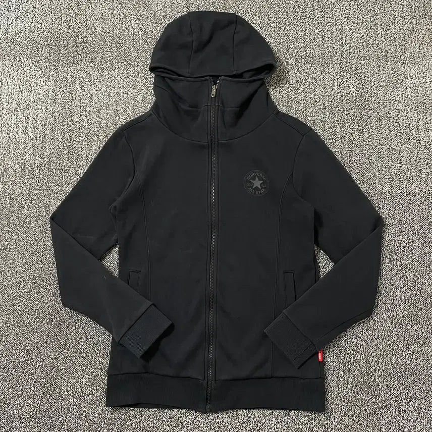 [BUNJANG] Vintage9 Slim Fit Hoodie Sweatshirt - Black / 빈티지9. 컨버스 빈티지 후드 티셔츠 슬림핏 후드티 스웻 블랙