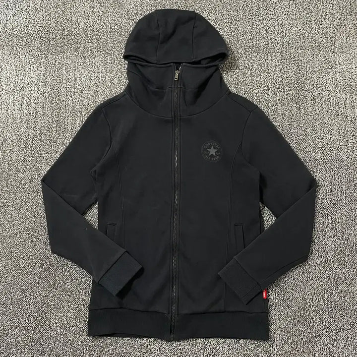 [BUNJANG] Vintage9 Slim Fit Hoodie Sweatshirt - Black / 빈티지9. 컨버스 빈티지 후드 티셔츠 슬림핏 후드티 스웻 블랙