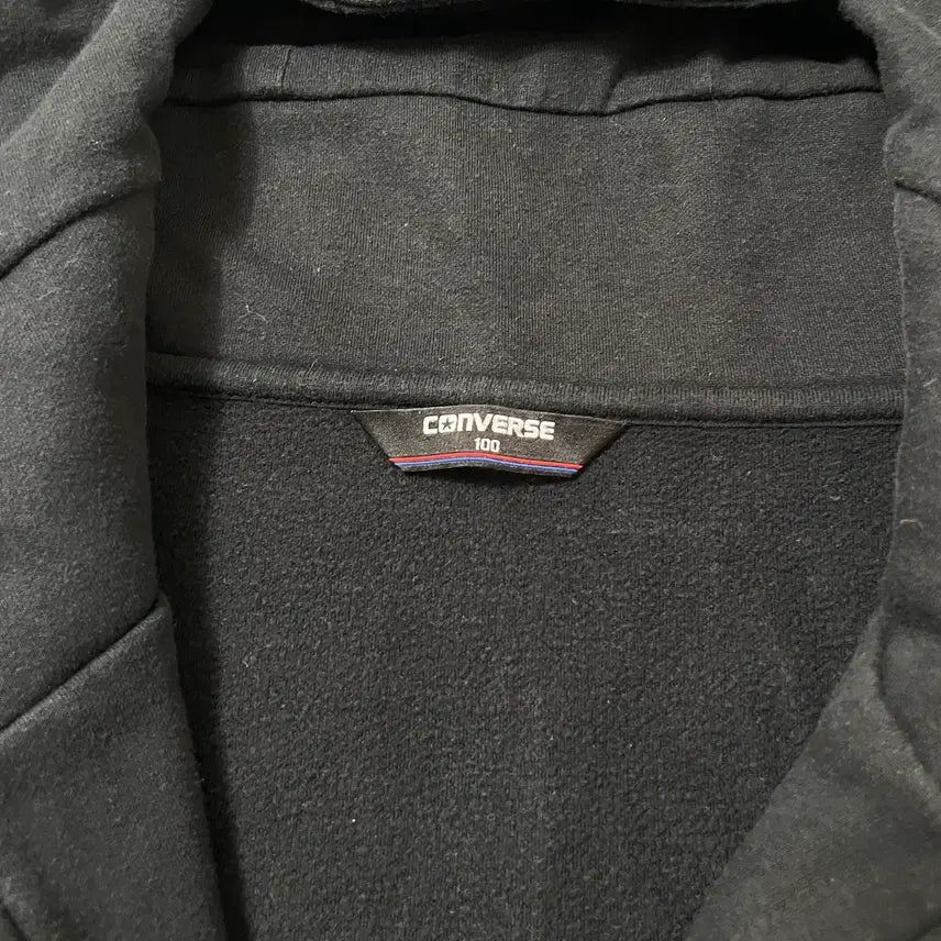 [BUNJANG] Vintage9 Slim Fit Hoodie Sweatshirt - Black / 빈티지9. 컨버스 빈티지 후드 티셔츠 슬림핏 후드티 스웻 블랙