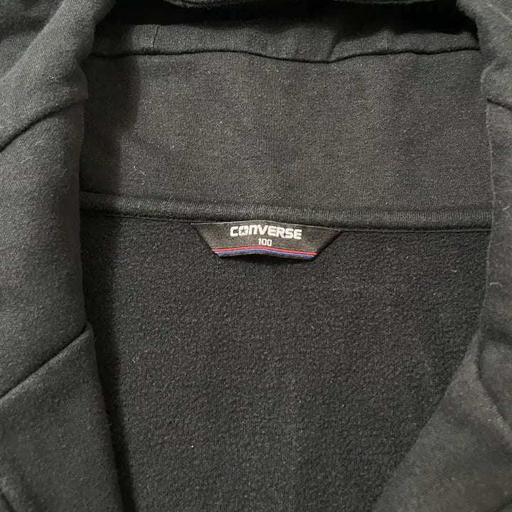 [BUNJANG] Vintage9 Slim Fit Hoodie Sweatshirt - Black / 빈티지9. 컨버스 빈티지 후드 티셔츠 슬림핏 후드티 스웻 블랙