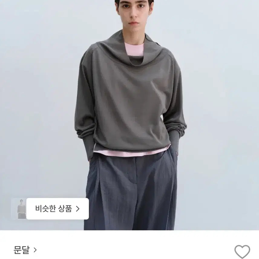 [BUNJANG] Mundal Charcoal Knit Pullover / 문달 차콜색 니트 풀오버