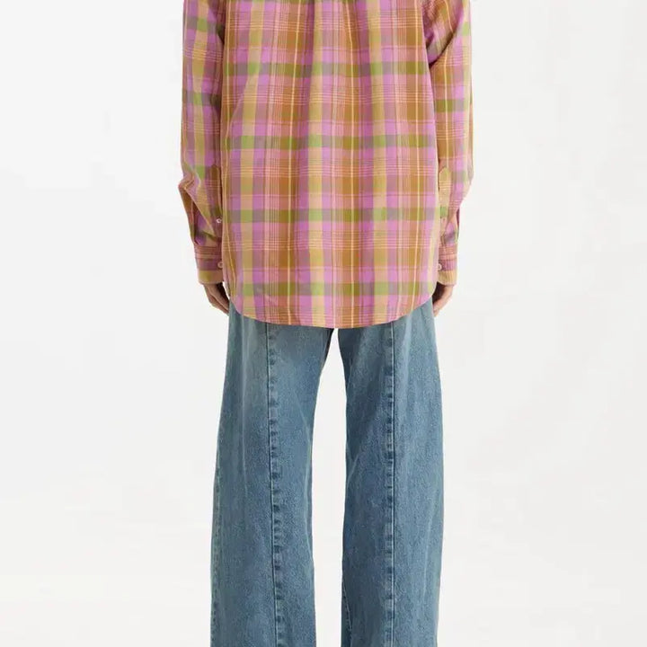 [BUNJANG] SUNFLOWER Pink Check Button Down Shirt / SUNFLOWER Button Down Shirt-Pink Check L