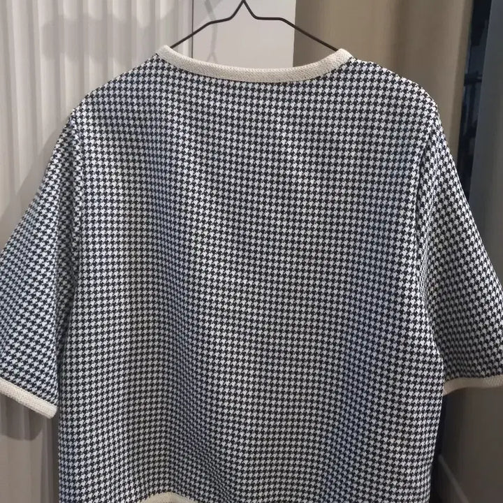 [BUNJANG] Check Pattern Short Sleeve Tweed Jacket L / 체크반팔.트위드L