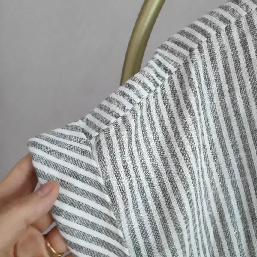 [BUNJANG] Zara Striped Tie Blouse Shirt / 자라 스트라이프 매듭 셔츠 블라우스