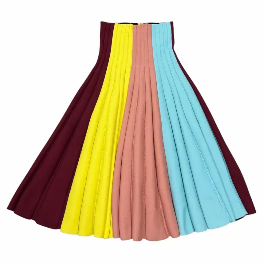 [BUNJANG] Lucky Chouette Knit Long Pleated Skirt / 럭키슈에뜨 니트 롱 플리츠 스커트 치마