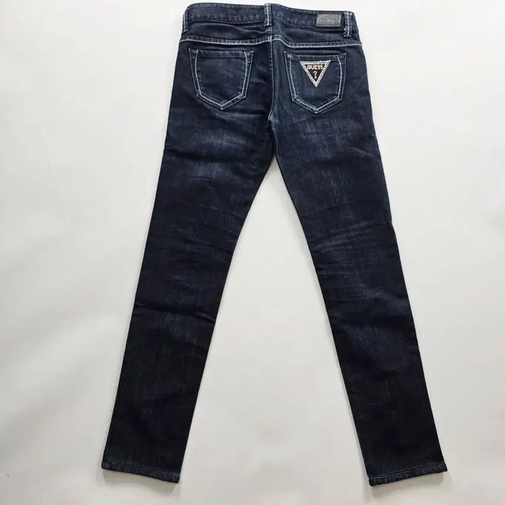 [BUNJANG] Guess Cropped Skinny Jeans Cubic Logo Denim Size 26 / 게스 청바지 약스판 진청 큐빅 데님 사이즈26 R5436
