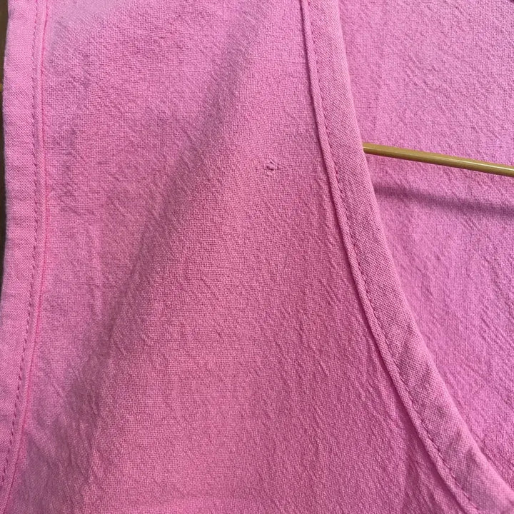 [BUNJANG] Pink Monkey Character Sleeveless Dress Apron / 핑크 몽키 캐릭터 민소매 원피스 앞치마