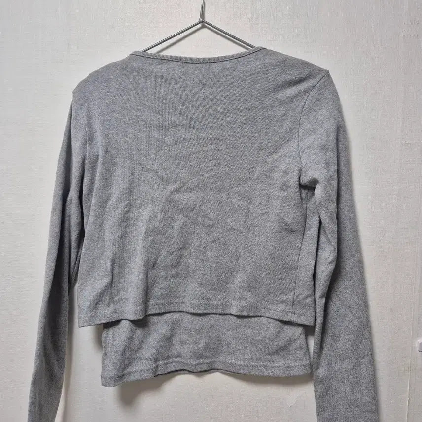 [BUNJANG] J.Elf Grey Cropped Cardigan Set / 제이엘프 - 그레이 크롭 가디건 세트