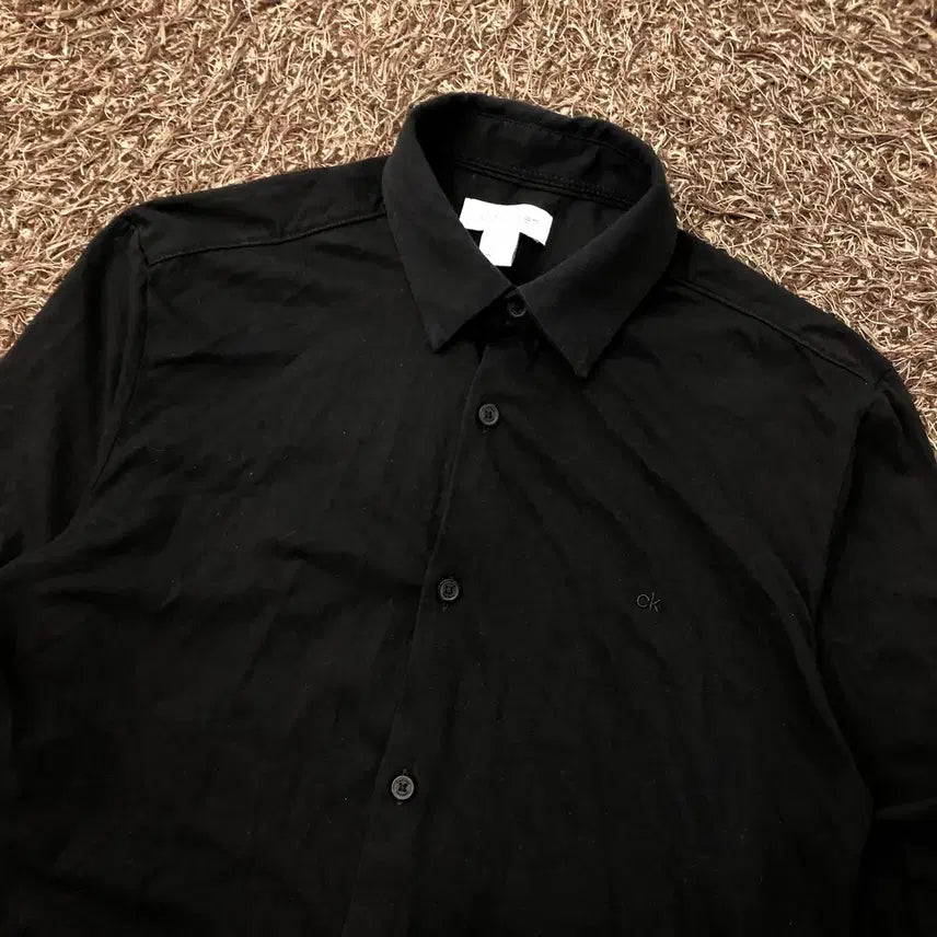 [BUNJANG] Calvin Klein Logo Shirt Black / S 캘빈클라인 로고 블랙 셔츠