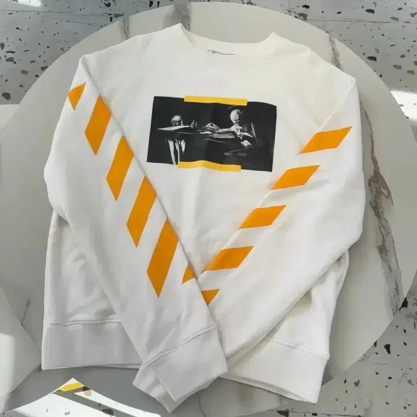 [BUNJANG] Off-White Caravaggio Sweatshirt White L / [정품/백화점판] 21F 오프화이트 카라바조 맨투맨 화이트