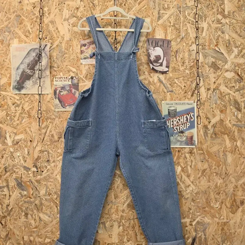 [BUNJANG] Light Wash Denim Overalls Free Size / Lovely 청 데님 멜빵 바지 F