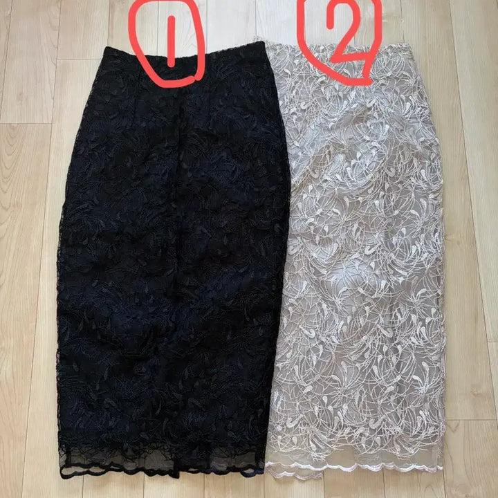 [BUNJANG] Benito/Renne Lace Skirt (S, Black/Beige) / 베니토/렌느 레이스 스커트 S (블랙/베이지, 상태좋음)