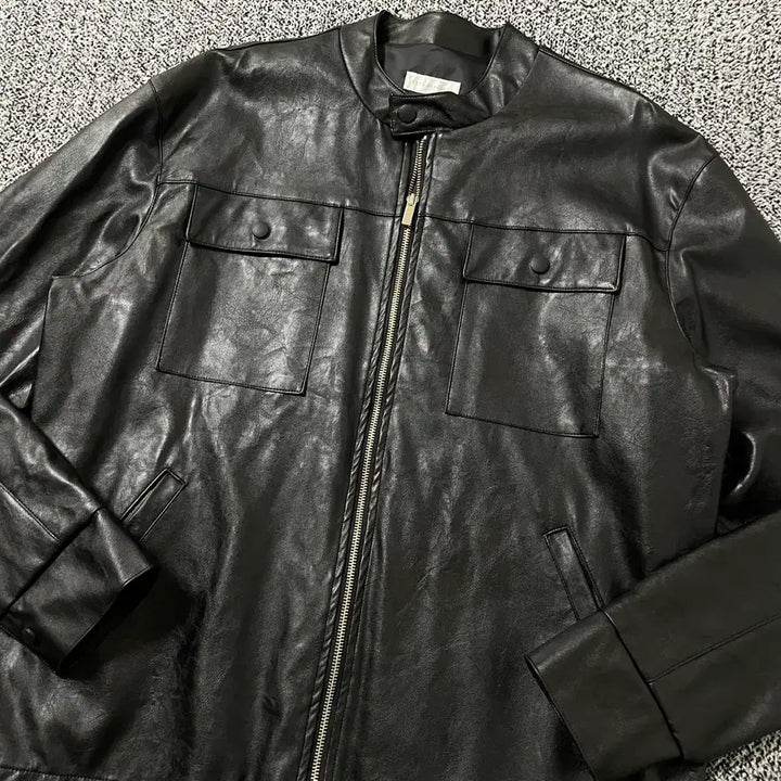 [BUNJANG] ECRU STANDARD Vintage Leather Multi-Pocket Rider Jacket / 빈티지9. ECRU STANDARD 가죽 멀티포켓 라이더 레더 자켓