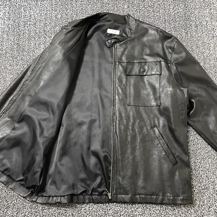 [BUNJANG] ECRU STANDARD Vintage Leather Multi-Pocket Rider Jacket / 빈티지9. ECRU STANDARD 가죽 멀티포켓 라이더 레더 자켓