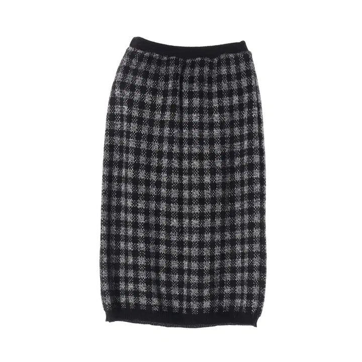[BUNJANG] Wool Blend Check Long Skirt (Women&