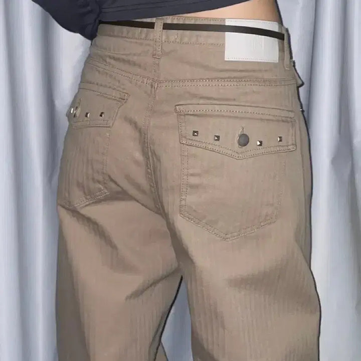 [BUNJANG] The Boyage Vintage Stud Pocket Wide Pants / 더보야쥬 빈티지 스터드 포켓 와이드 팬츠