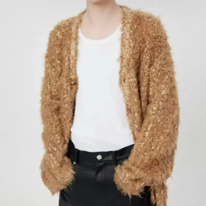 [BUNJANG] Moonsun Unisex Two-tone Hairy Oversized Cardigan / moonsun 유니섹스 투톤 헤어리 오버사이즈가디건