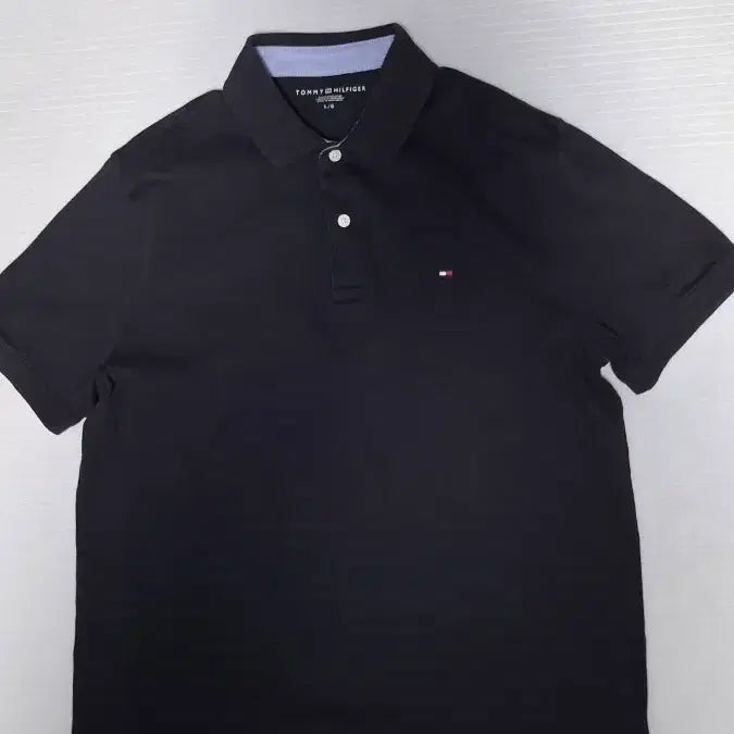 [BUNJANG] Tommy Hilfiger Ribbed Polo Shirt Deep Black / 타미힐피거 리브조직 폴로티셔츠 100~105 22년식 초A급 딥블랙