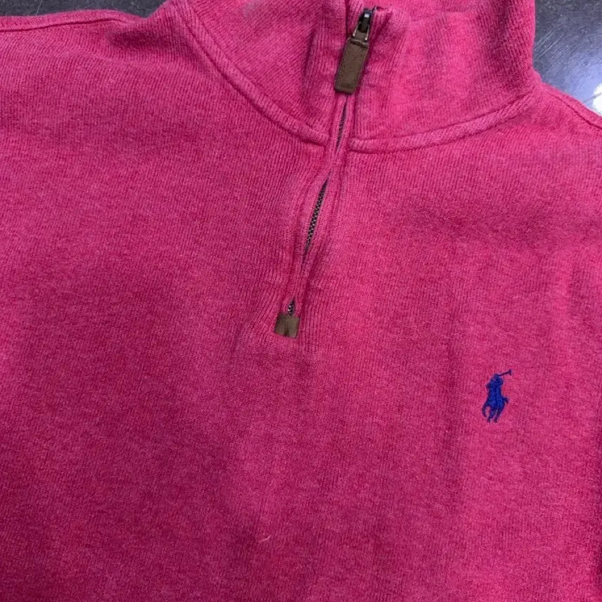 [BUNJANG] Polo Ralph Lauren Cotton Half-Zip Sweatshirt Knit L / 폴로 랄프로렌 반집업 하프 코튼 맨투맨 니트 L
