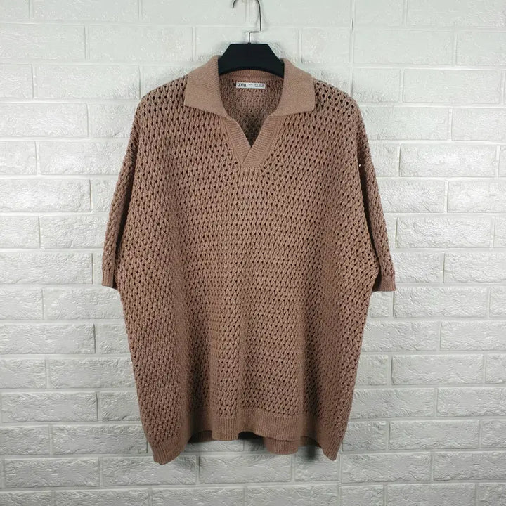 [BUNJANG] Zara Oversized Fit Collar Knit Short Sleeve T-shirt / [100]자라 오버핏 반팔 카라 니트