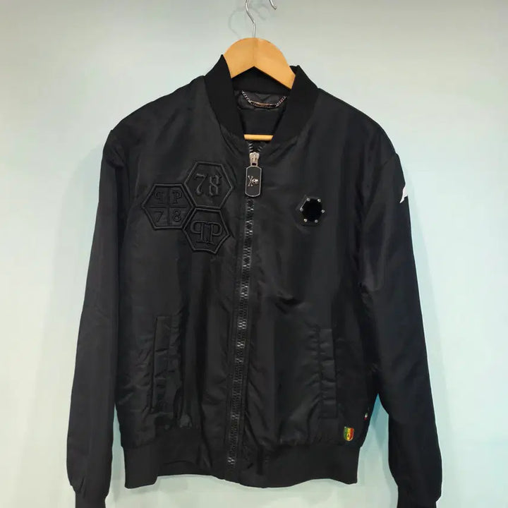 [BUNJANG] Philipp Plein Black Blue Bomber Jacket / 필립플레인 L사이즈 매장판 블랙 블루종 항공점퍼